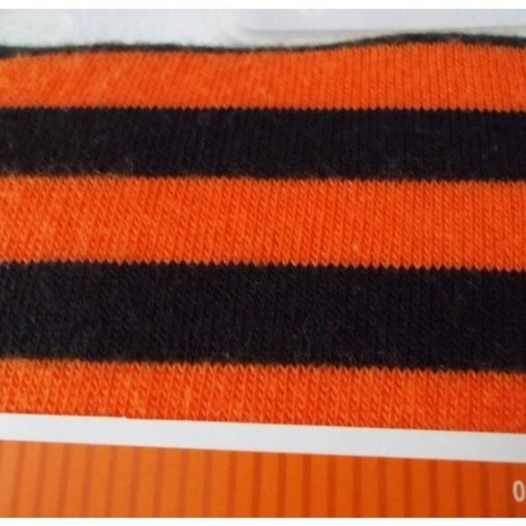 NIP NWT Halloween Black and Orange Striped Acrylic Knit Tights One Size - Picture 7 of 7